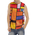 Colorful Stained Glass Mosaic Print Men's Fitness Tank Top