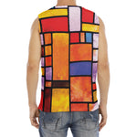 Colorful Stained Glass Mosaic Print Men's Fitness Tank Top