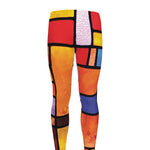 Colorful Stained Glass Mosaic Print Men's leggings