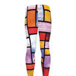 Colorful Stained Glass Mosaic Print Men's leggings