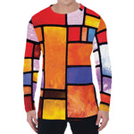 Colorful Stained Glass Mosaic Print Men's Long Sleeve T-Shirt