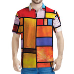 Colorful Stained Glass Mosaic Print Men's Polo Shirt