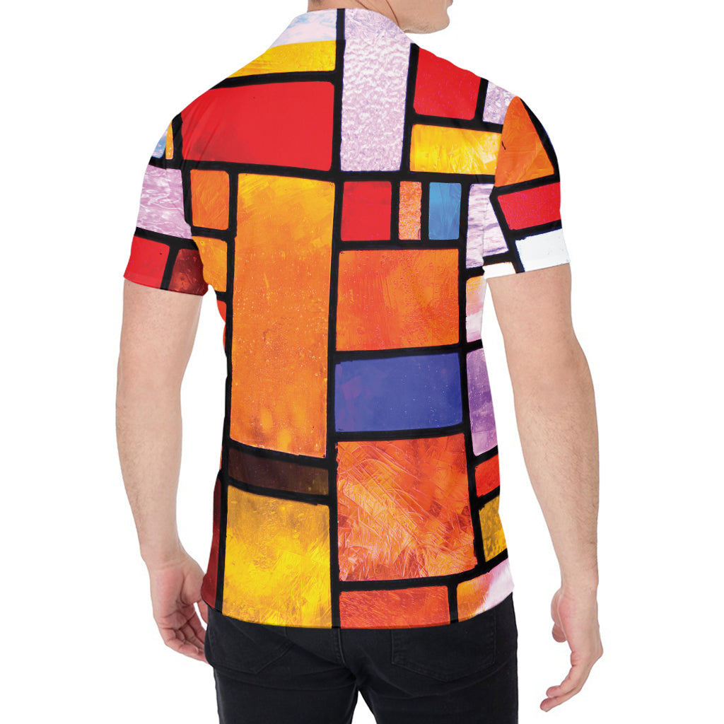 Colorful Stained Glass Mosaic Print Men's Shirt
