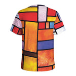 Colorful Stained Glass Mosaic Print Men's Sports T-Shirt