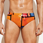Colorful Stained Glass Mosaic Print Men's Swim Briefs