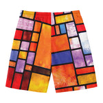 Colorful Stained Glass Mosaic Print Men's Swim Trunks