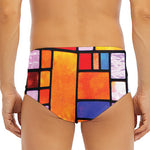 Colorful Stained Glass Mosaic Print Men's Triangle Swim Briefs