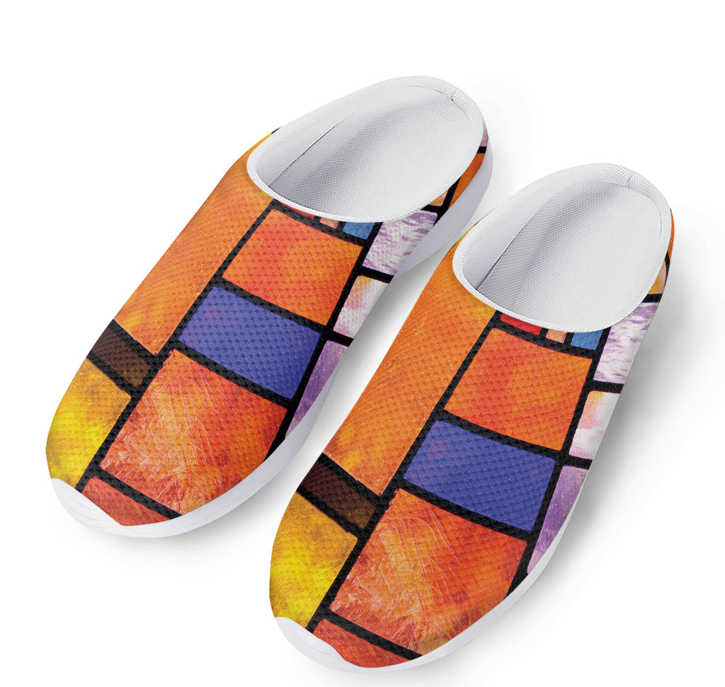 Colorful Stained Glass Mosaic Print Mesh Casual Shoes