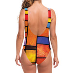 Colorful Stained Glass Mosaic Print One Piece Swimsuit