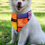 Colorful Stained Glass Mosaic Print Over The Collar Dog Bandana