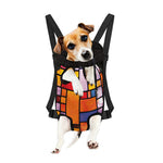 Colorful Stained Glass Mosaic Print Pet Carrier Backpack