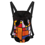 Colorful Stained Glass Mosaic Print Pet Carrier Backpack