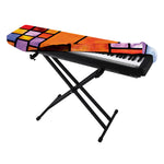 Colorful Stained Glass Mosaic Print Piano Keyboard Cover