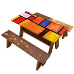 Colorful Stained Glass Mosaic Print Picnic Table Cover