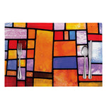 Colorful Stained Glass Mosaic Print Placemat