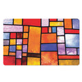 Colorful Stained Glass Mosaic Print Polyester Doormat