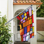 Colorful Stained Glass Mosaic Print Polyester Flag