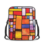 Colorful Stained Glass Mosaic Print Rectangular Crossbody Bag