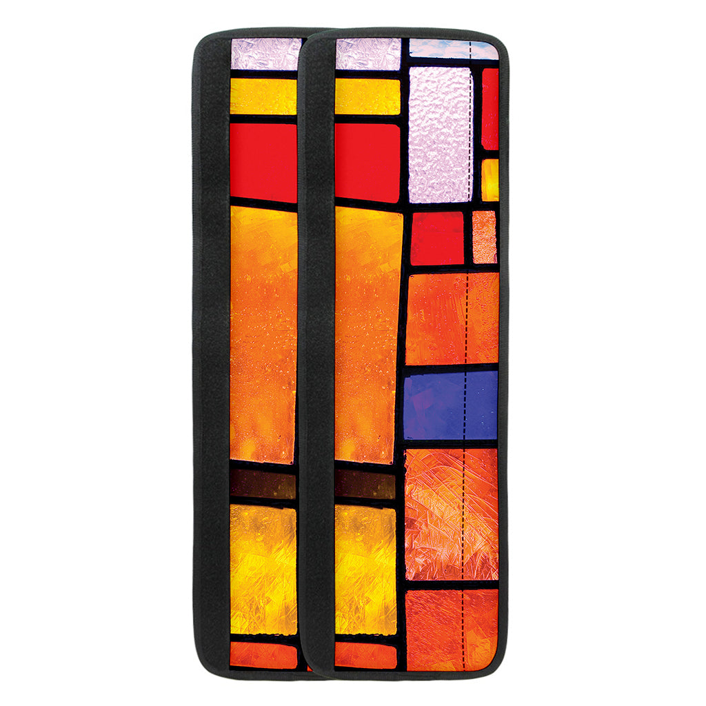 Colorful Stained Glass Mosaic Print Refrigerator Handle Covers