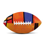 Colorful Stained Glass Mosaic Print Rugby Ball