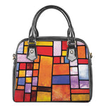 Colorful Stained Glass Mosaic Print Shoulder Handbag