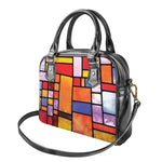 Colorful Stained Glass Mosaic Print Shoulder Handbag