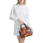 Colorful Stained Glass Mosaic Print Shoulder Handbag