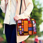 Colorful Stained Glass Mosaic Print Shoulder Strap Bible Bag