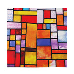 Colorful Stained Glass Mosaic Print Silk Bandana
