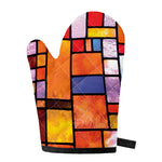 Colorful Stained Glass Mosaic Print Single Oven Mitt