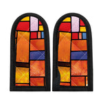 Colorful Stained Glass Mosaic Print Skillet Handle Cover