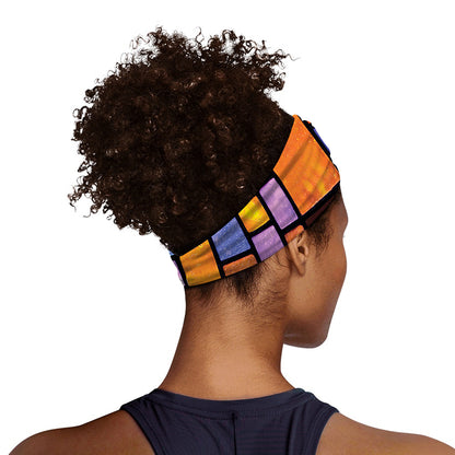 Colorful Stained Glass Mosaic Print Sports Headband