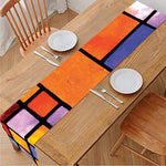 Colorful Stained Glass Mosaic Print Table Runner