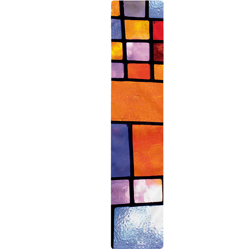 Colorful Stained Glass Mosaic Print Table Runner