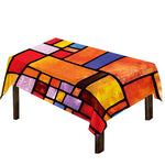 Colorful Stained Glass Mosaic Print Tablecloth