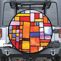 Colorful Stained Glass Mosaic Print Tire Cover