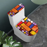Colorful Stained Glass Mosaic Print Toilet Lid And Tank Cover Set
