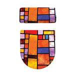 Colorful Stained Glass Mosaic Print Toilet Lid And Tank Cover Set