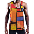 Colorful Stained Glass Mosaic Print Men's Workout Tank Top