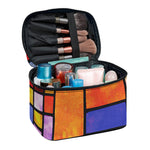 Colorful Stained Glass Mosaic Print Travel Makeup Bag