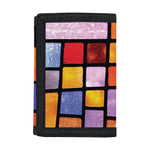 Colorful Stained Glass Mosaic Print Trifold Wallet