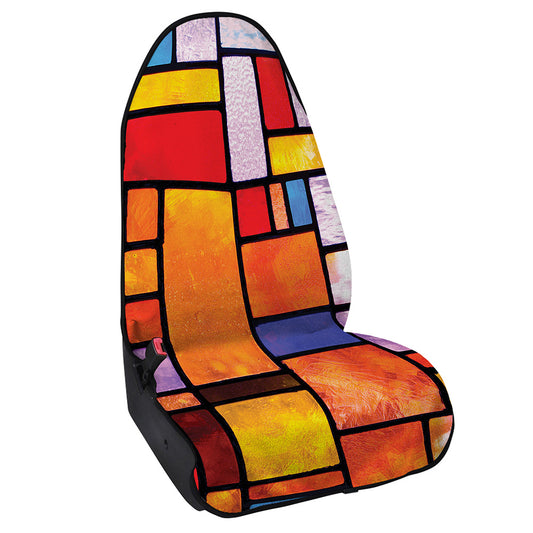 Colorful Stained Glass Mosaic Print Waterproof Car Seat Cover