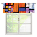 Colorful Stained Glass Mosaic Print Window Valance