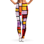 Colorful Stained Glass Mosaic Print Women's Leggings