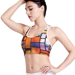 Colorful Stained Glass Mosaic Print Women's Sports Bra
