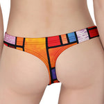 Colorful Stained Glass Mosaic Print Women's Thong