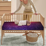 Colorful Stardust Galaxy Space Print Baby Crib Sheet