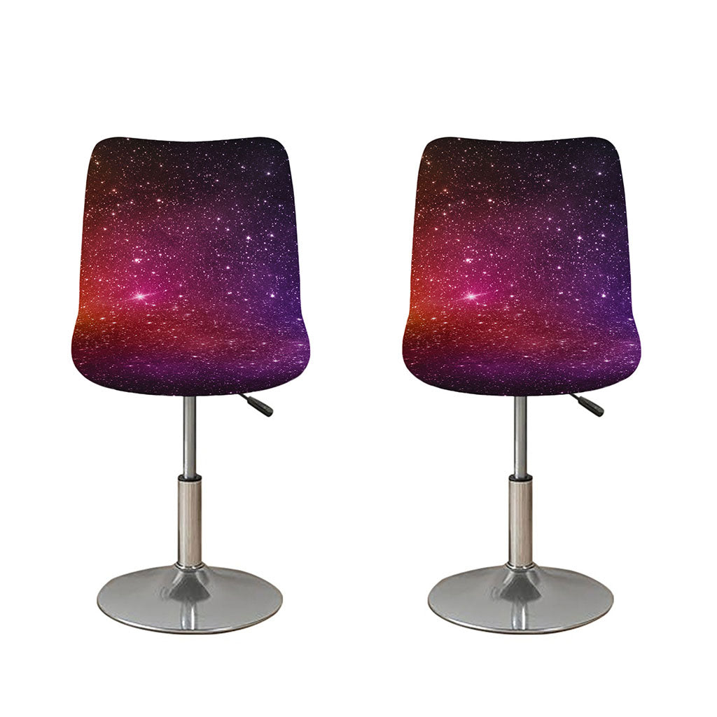 Colorful Stardust Galaxy Space Print Bar Stool Covers