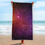 Colorful Stardust Galaxy Space Print Beach Towel
