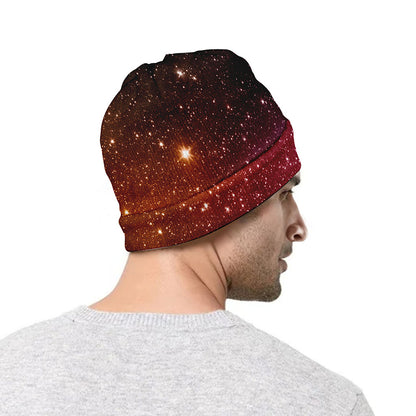 Colorful Stardust Galaxy Space Print Beanie